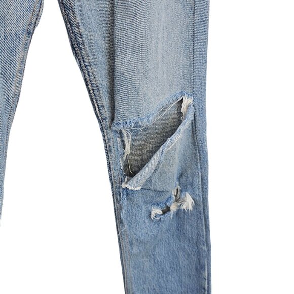 Re/Done Womens High Rise Distressed Jeans Size 26 Button Fly - Picture 6 of 9